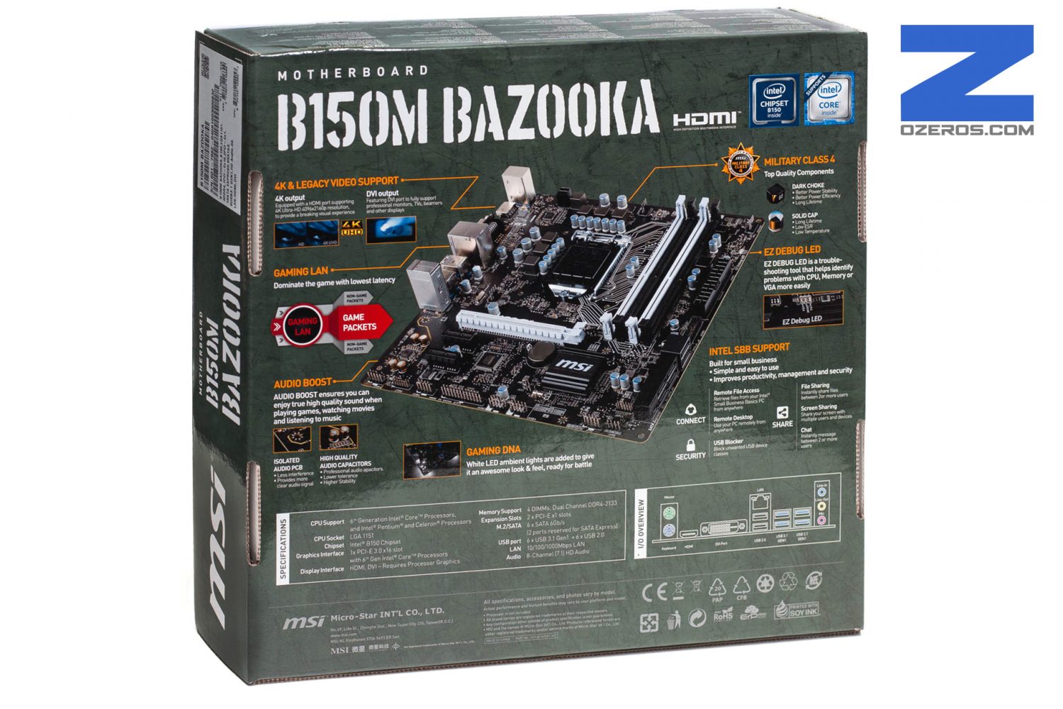 Msi b150m bazooka обзор